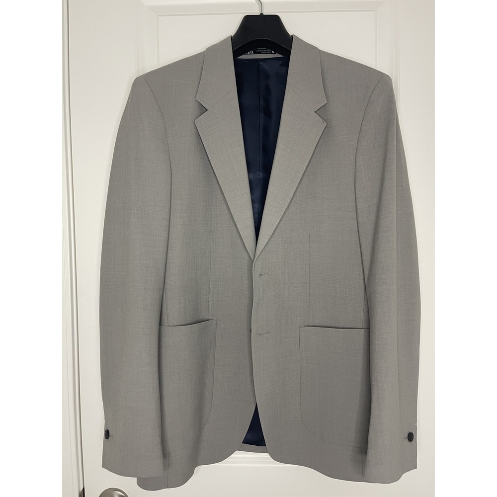 Zara Men's Blazer Sport Coat Taupe Beige 2 Button Patch Pocket Suit Jacket 38R
